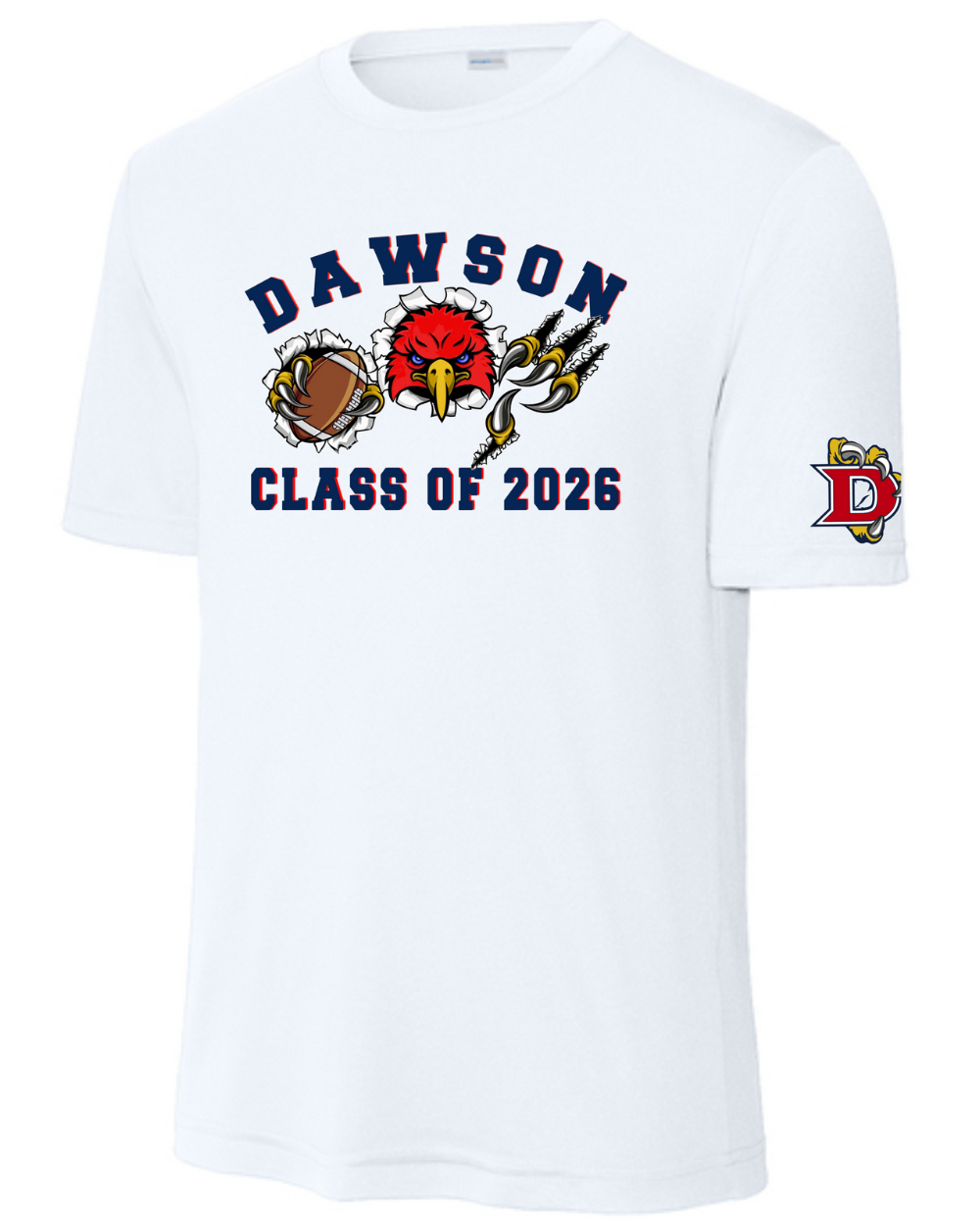 Dawson HS- Football Senior Night Performance Tee- White