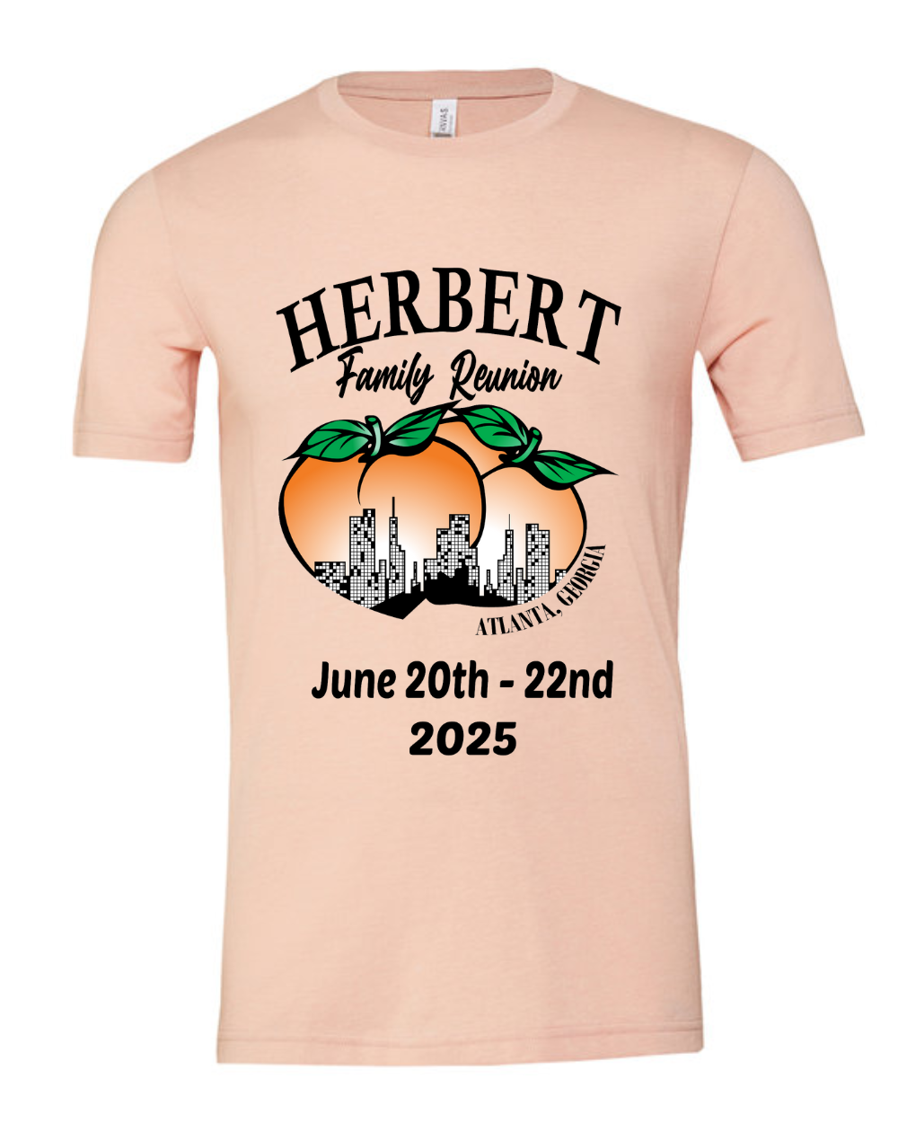 Herbert Family Adult Reunion Tee 2025- Peach Triblend