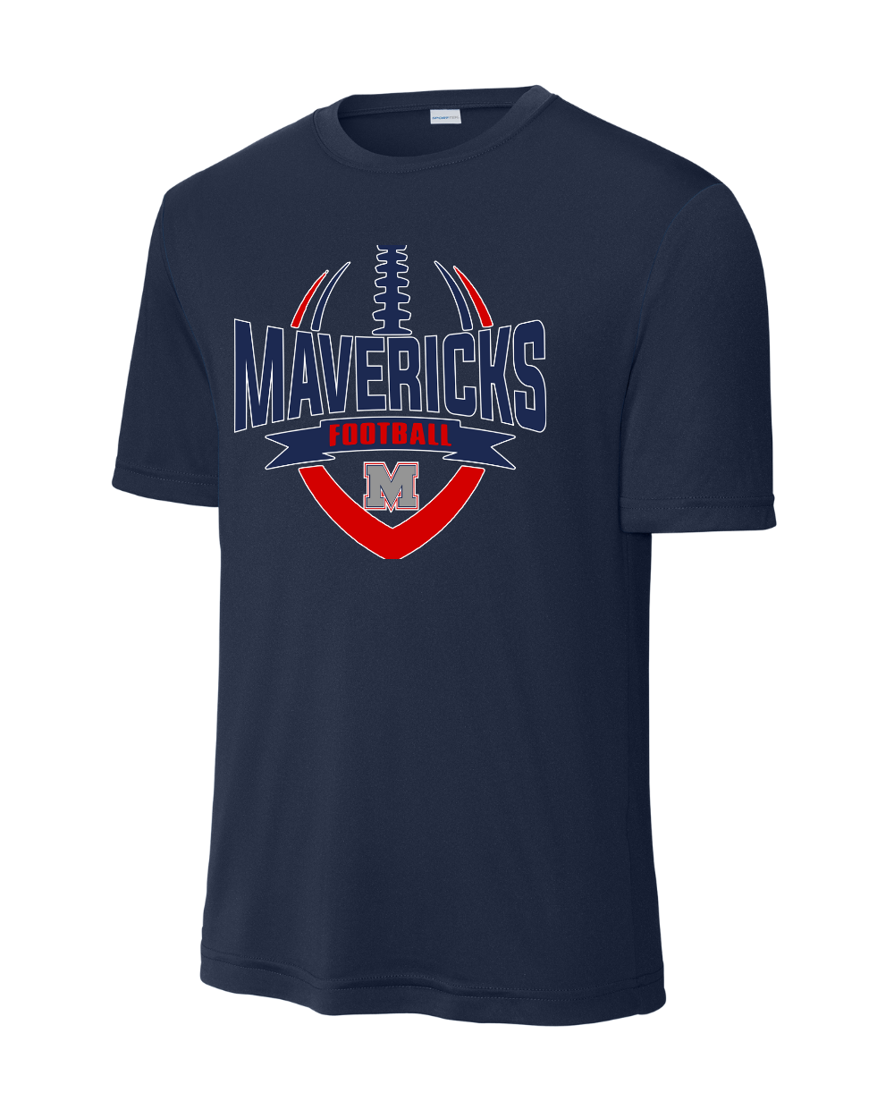 Manvel Football- Mavericks Football Short Sleeve Performance Tee