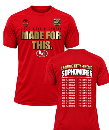 League City 49ers- Playoff Tee 2026- Performance Tee