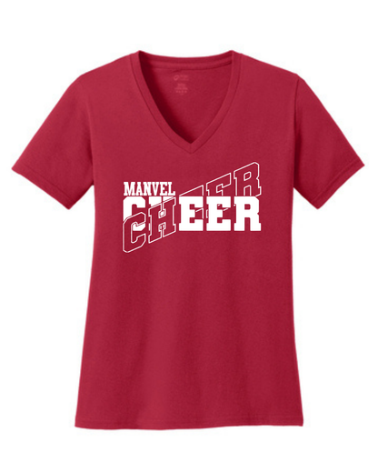 Manvel Cheer - Manvel Cheer Ladies Vneck Cotton Tee