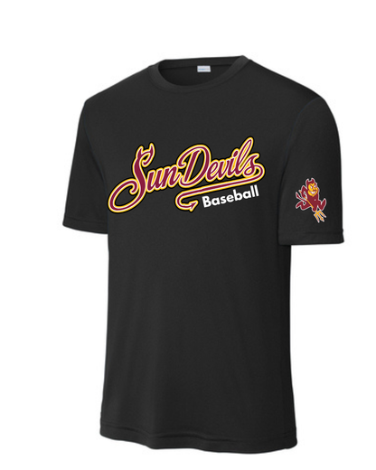GC Sun Devils Baseball- Sun Devils Script Short Sleeve Performance Tee