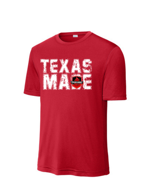Texas Made - Distressed Texas Made - Red Performance Tee