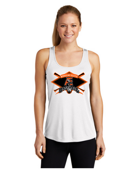 Aguilas Elite- Diamond Gulf Coast WS Ladies Racerback Tee- White
