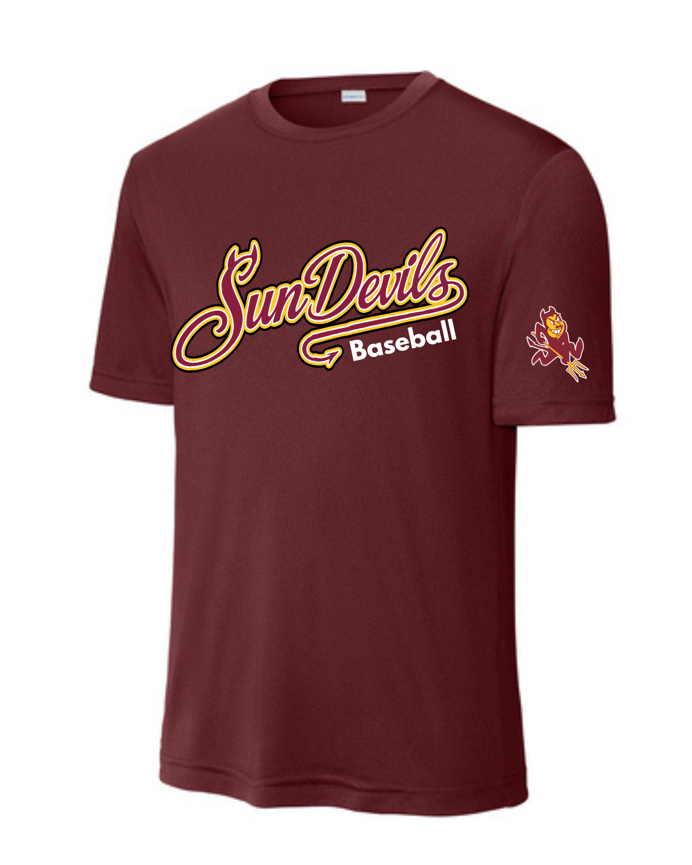 GC Sun Devils Baseball- Sun Devils Script Short Sleeve Performance Tee