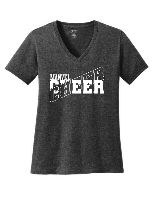 Manvel Cheer - Manvel Cheer Ladies Vneck Cotton Tee