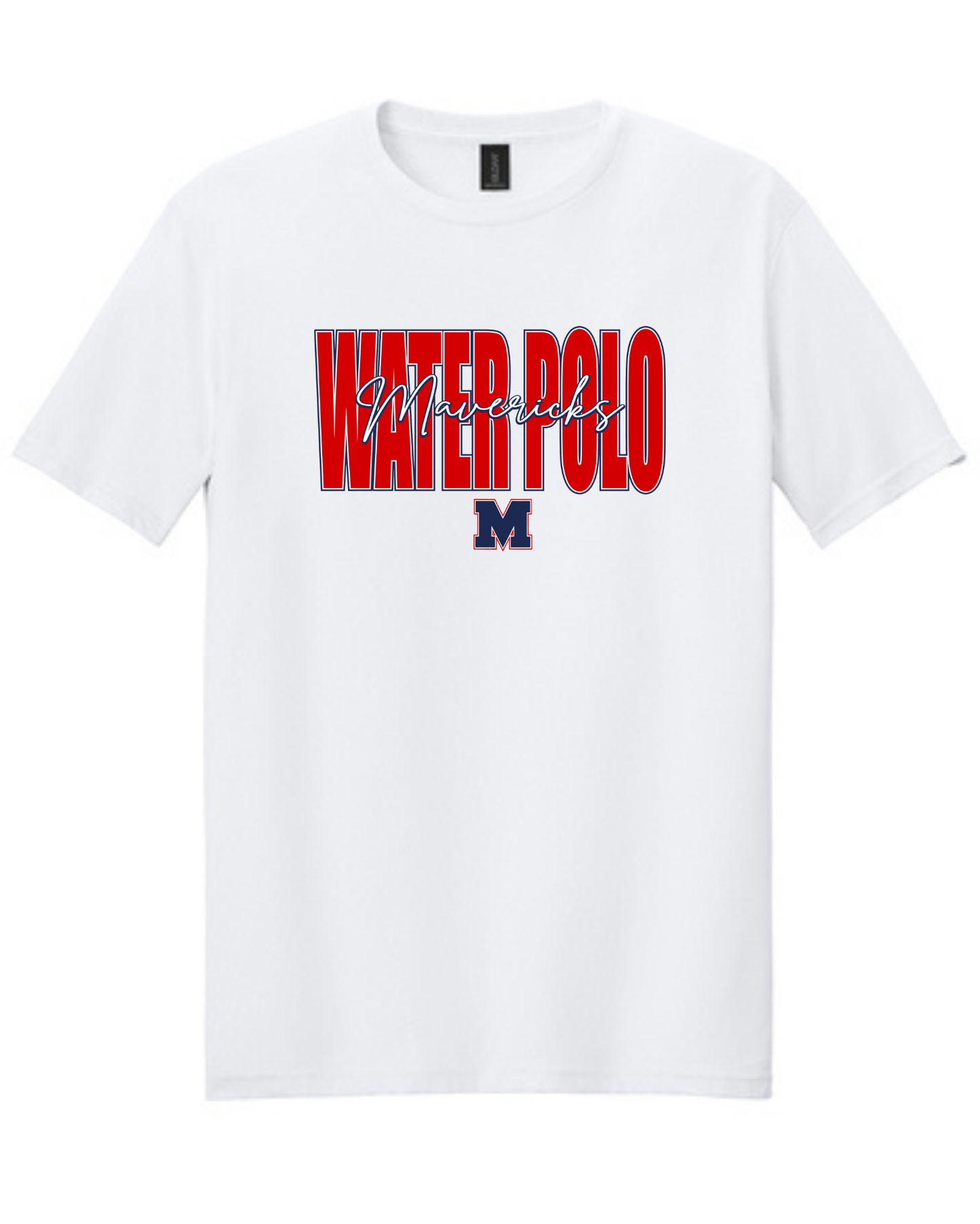 Manvel Water Polo- Water polo cursive mavericks- Cotton Tee