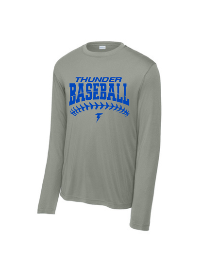 Thunder Baseball-Thunder Baseball Stitches Long Sleeve Performance Tee