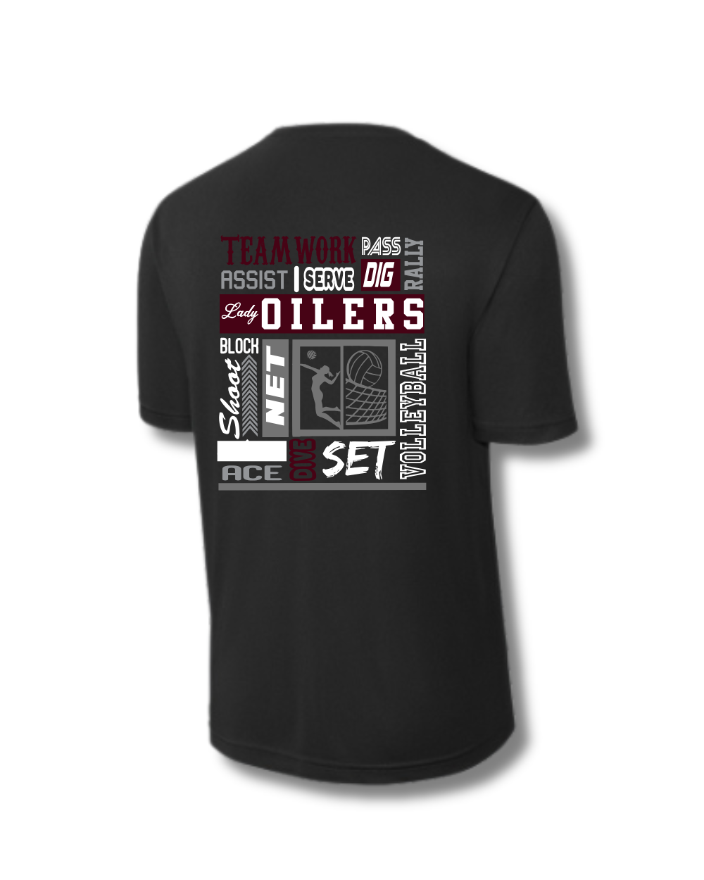 PHS Volleyball-Pearland Volleyball Performance Tee- Black