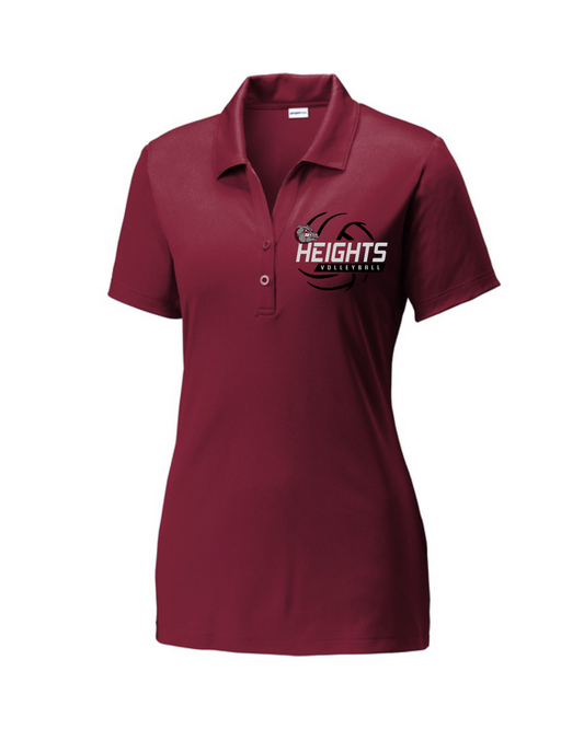 Heights Volleyball- Heights VB Ladies Performance Polo-Maroon