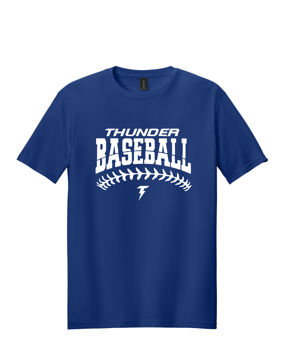Thunder Baseball- Thunder Baseball Stitches Short Sleeve Cotton Tee