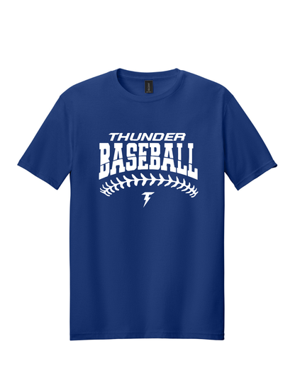 Thunder Baseball- Thunder Baseball Stitches Short Sleeve Cotton Tee