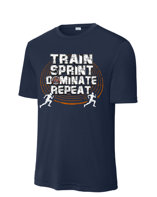 PTX - Train, Sprint, Dominate, Repeat. Performance Tee