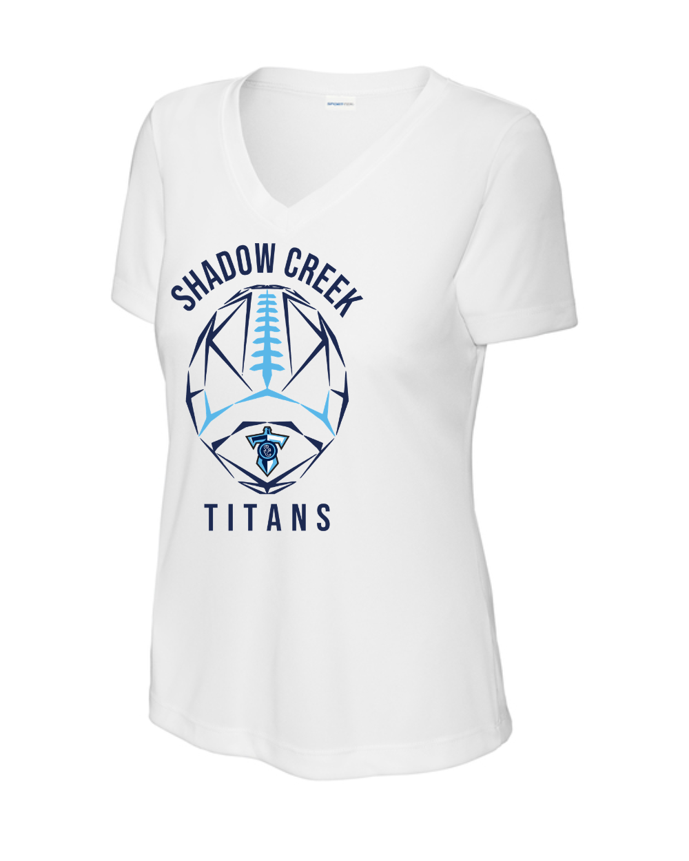 Shadow Creek Titans- Titans Abstract Football Ladies Short Sleeve Performance Tee