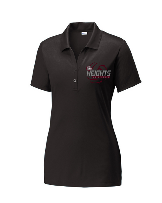 Heights Volleyball- Heights VB Ladies Performance Polo-Black