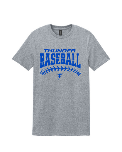 Thunder Baseball- Thunder Baseball Stitches Short Sleeve Cotton Tee
