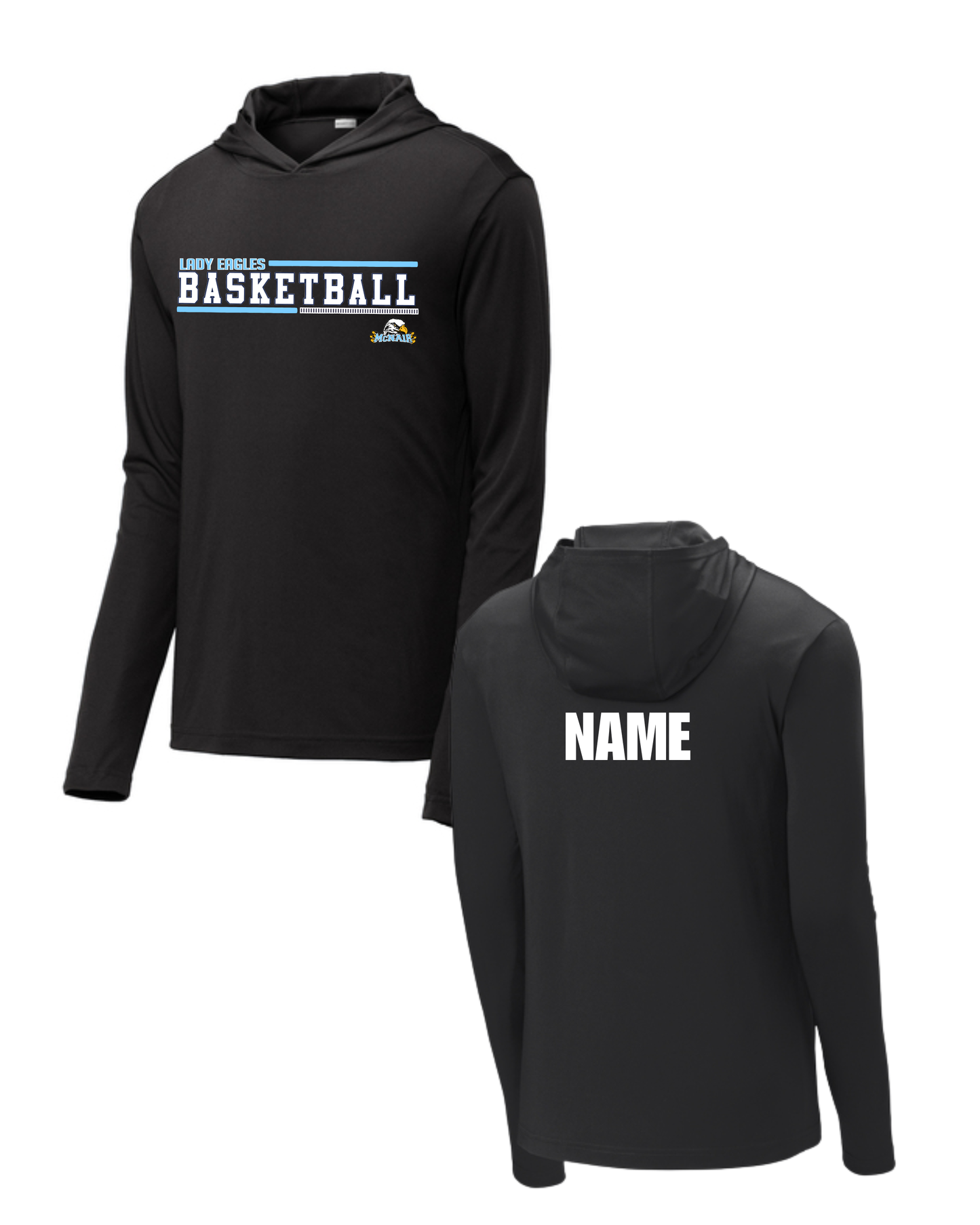 McNair Jr High - Basketball Performance Long Sleeve Hooded Tshirt
