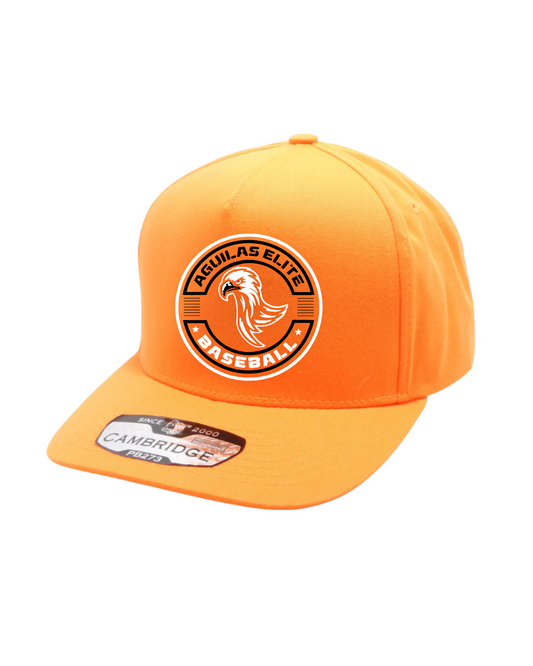 Aguilas Elite- Aguilas Baseball Embroidered  Five Panel Hat- Orange