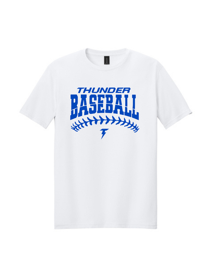 Thunder Baseball- Thunder Baseball Stitches Short Sleeve Cotton Tee