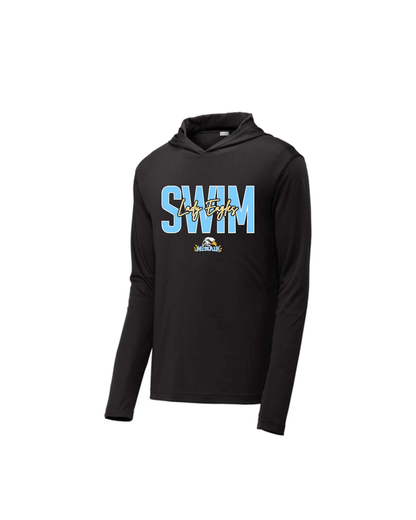 McNair Jr High - Lady Eagles Swim Performance Long Sleeve Hooded Tshirt