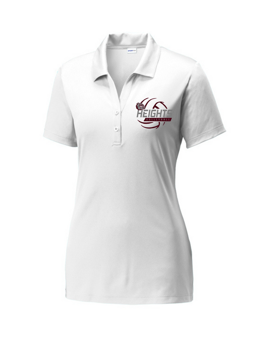 Heights Volleyball- Heights VB Ladies Performance Polo-White