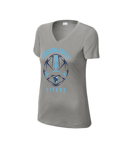 Shadow Creek Titans- Titans Abstract Football Ladies Short Sleeve Performance Tee