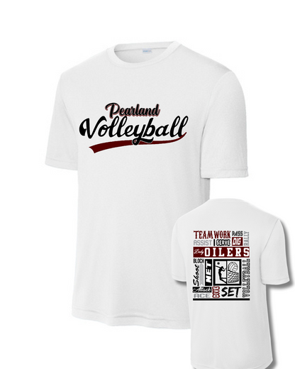 PHS Volleyball-Pearland Volleyball Performance Tee-White