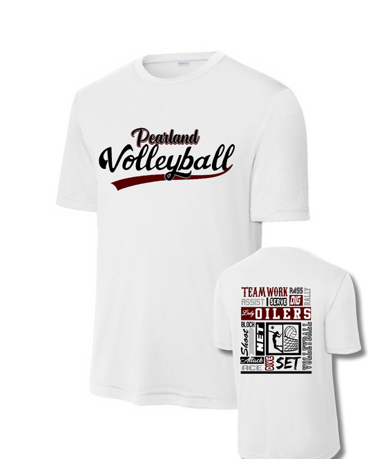 PHS Volleyball-Pearland Volleyball Performance Tee-White