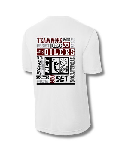 PHS Volleyball-Pearland Volleyball Performance Tee-White