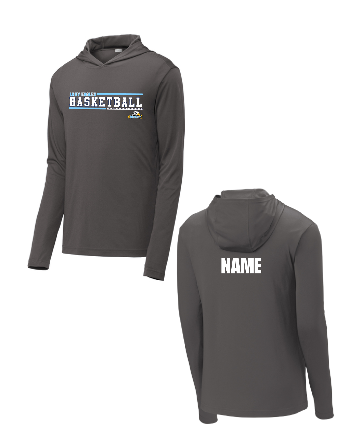 McNair Jr High - Basketball Performance Long Sleeve Hooded Tshirt