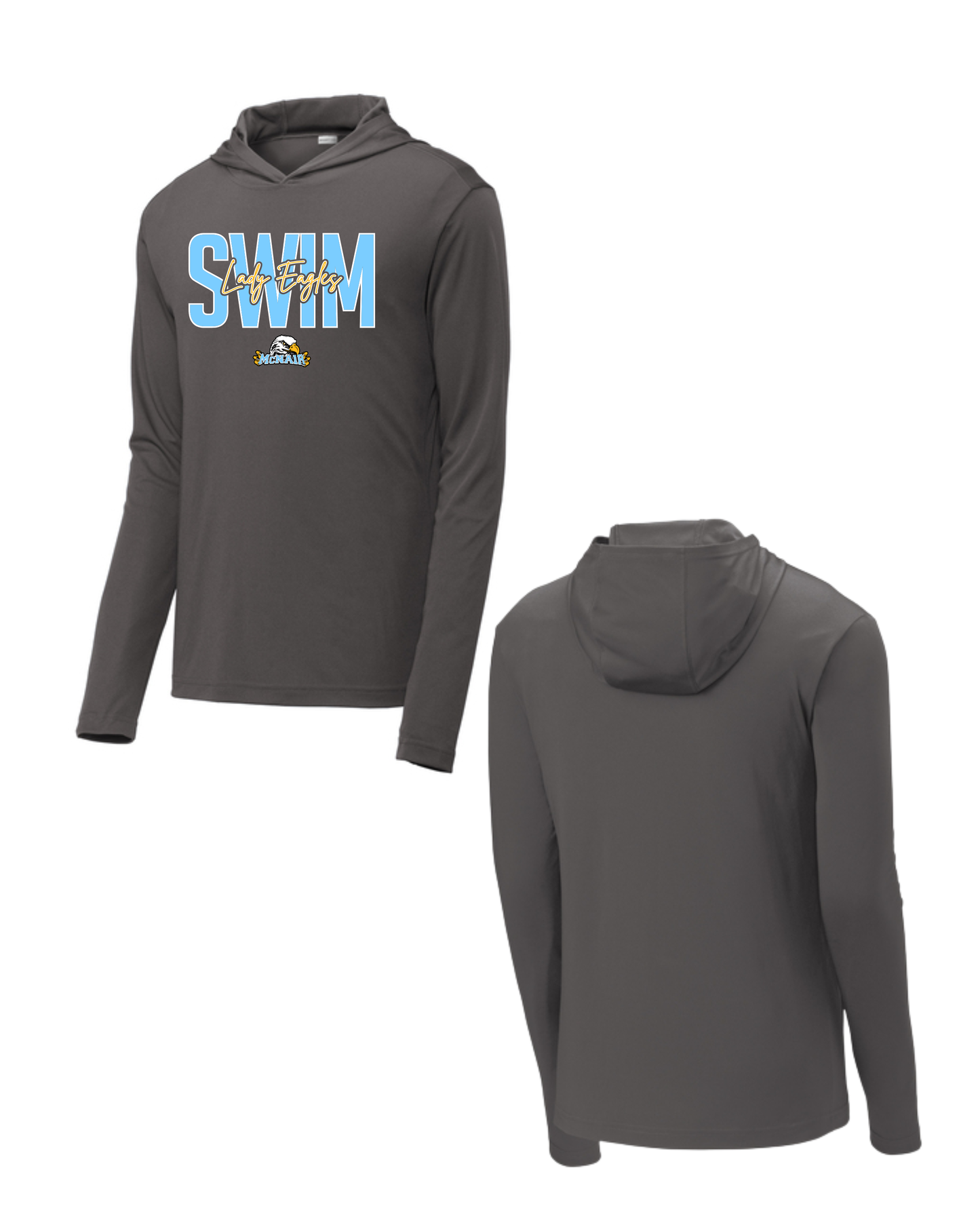 McNair Jr High - Lady Eagles Swim Performance Long Sleeve Hooded Tshirt