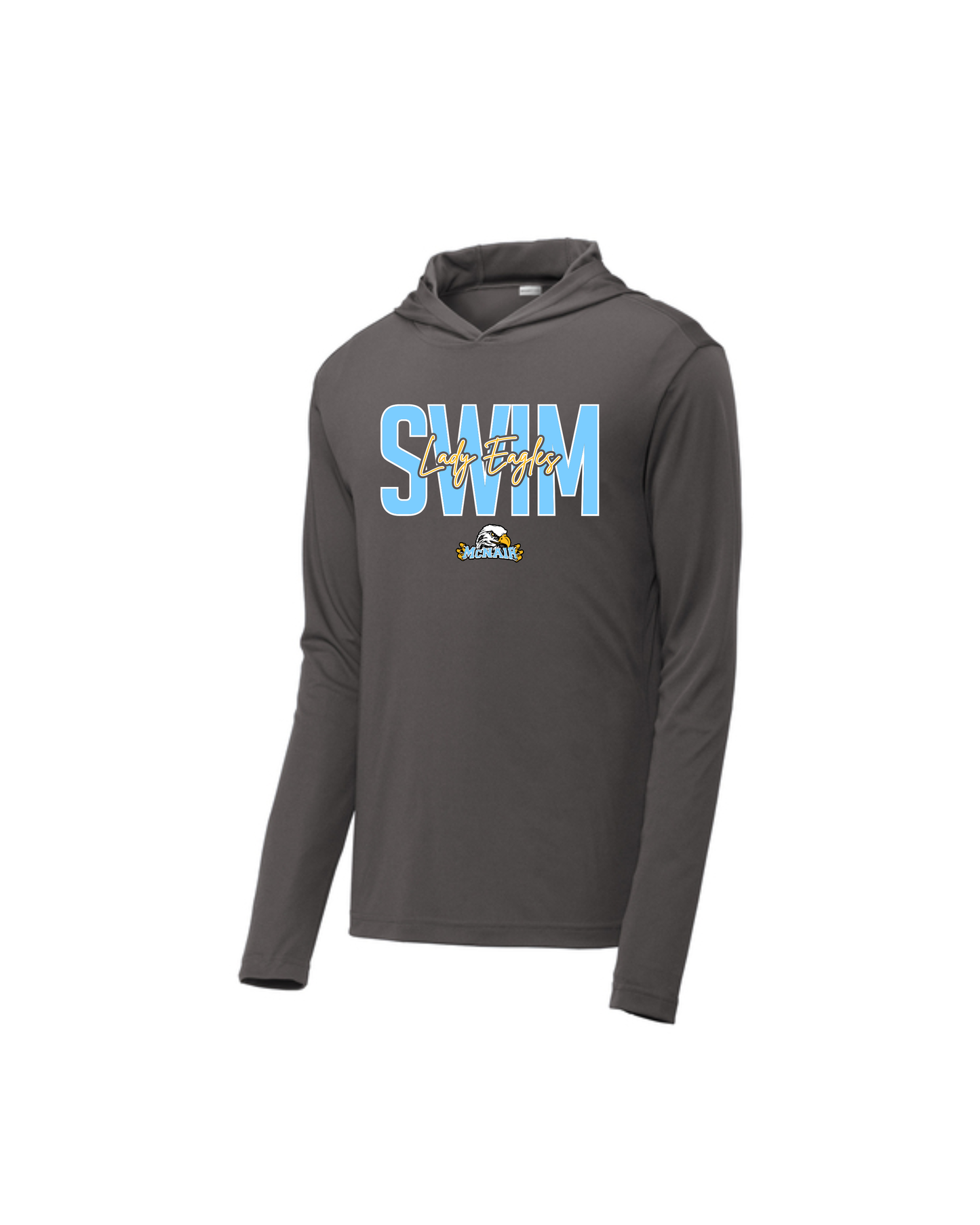 McNair Jr High - Lady Eagles Swim Performance Long Sleeve Hooded Tshirt