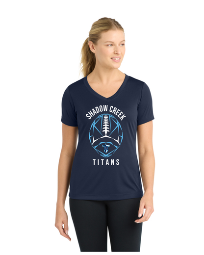 Shadow Creek Titans- Titans Abstract Football Ladies Short Sleeve Performance Tee