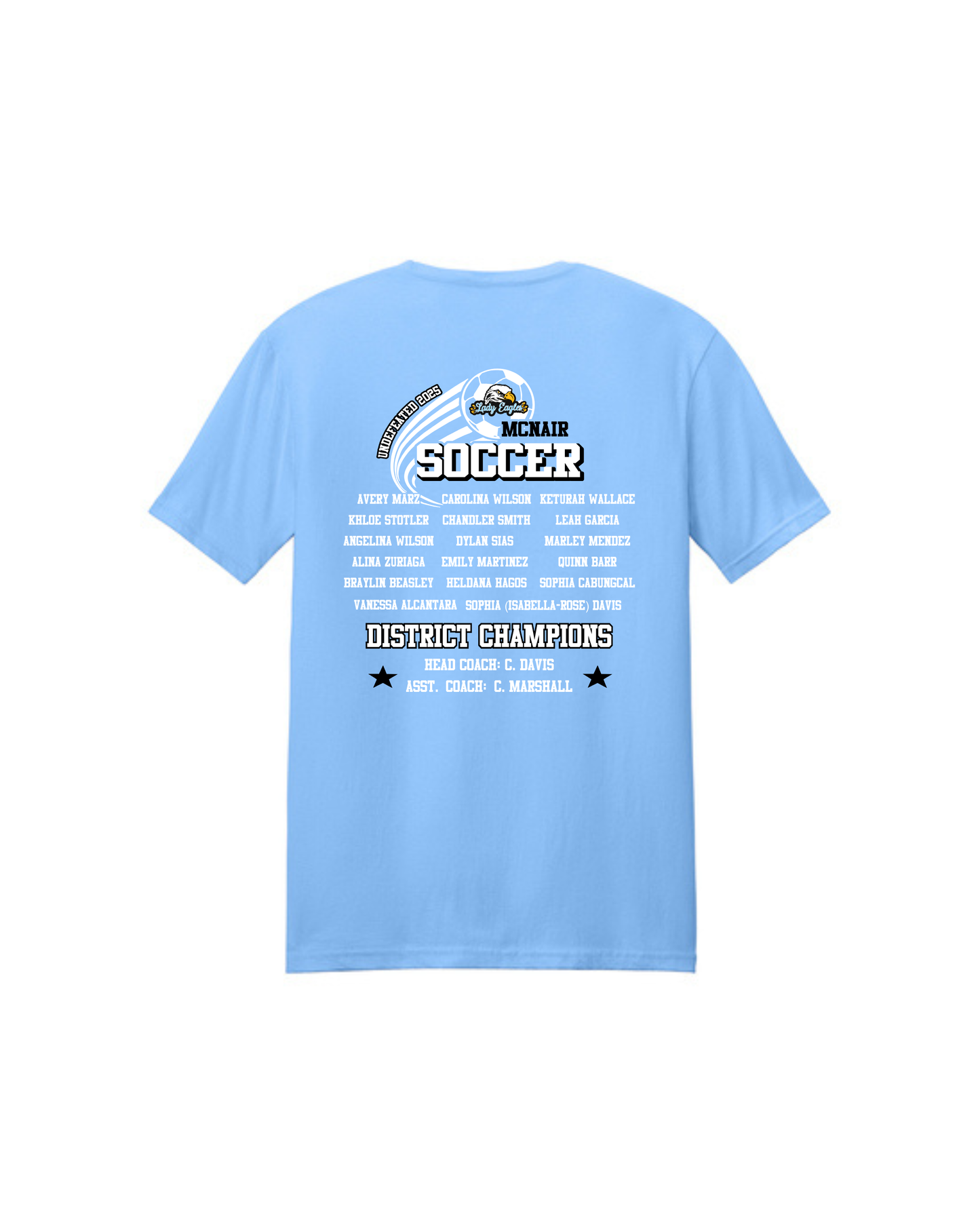 McNair Soccer - 8th Grade Undefeated District Champions Cotton Tee Shirt