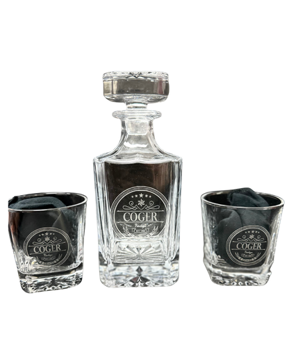 Gift-Personalized Engraved Decanter Set