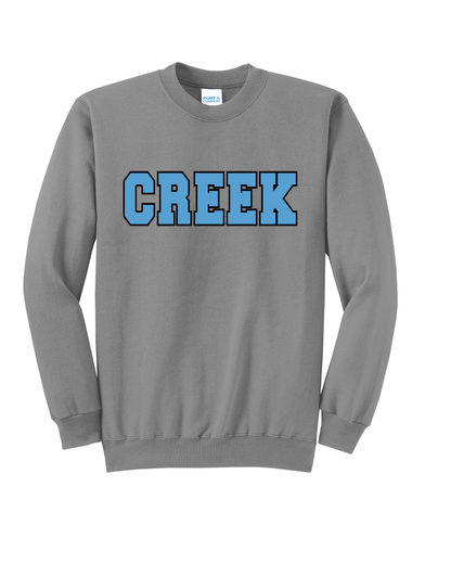Shadow Creek HS -Creek Embroidered Applique Crewneck- Medium Gray