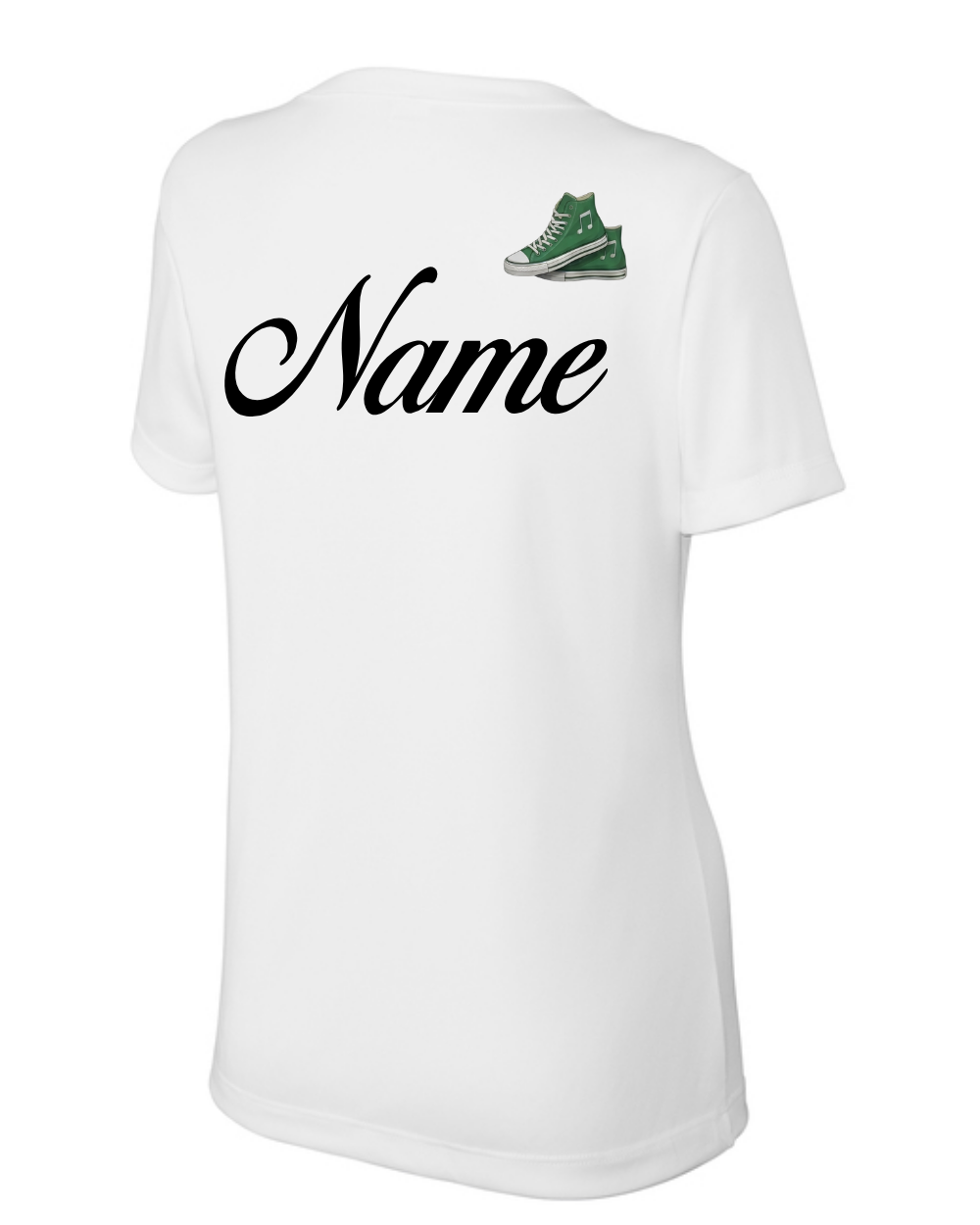 Step into the Rhythm-  Rainbow Step- Ladies Vneck Performance Tee