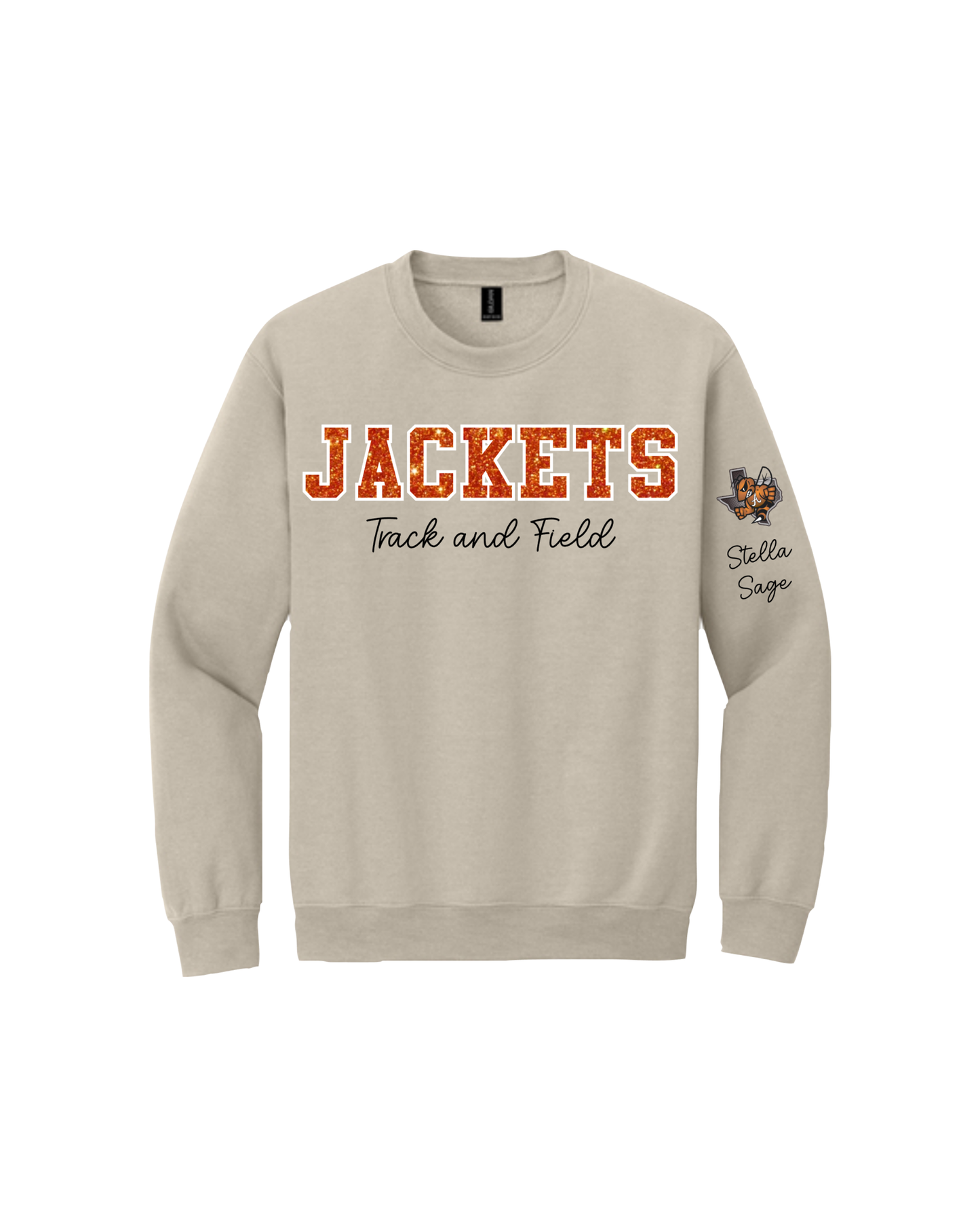 Alvin HS Track and Field - Glitter Jackets Track and Field - Crewneck - Sand