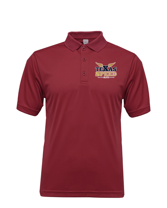 Texas Speed Elite- TSE Embroidered Logo Performance Polo -Cardinal Red