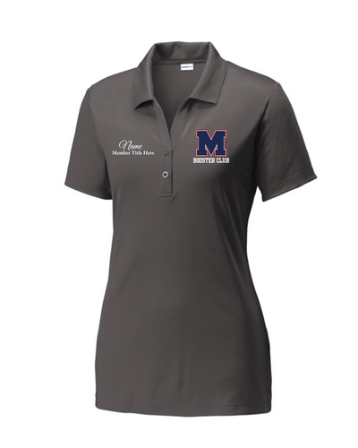 Manvel Booster Club- Ladies Performance Polo Shirt- Iron Grey