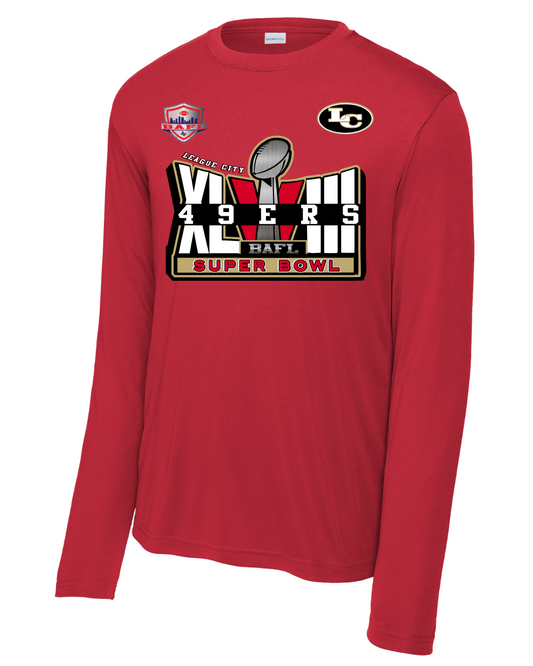 League City 49ers-Superbowl Longsleeve Performance Tee- Red