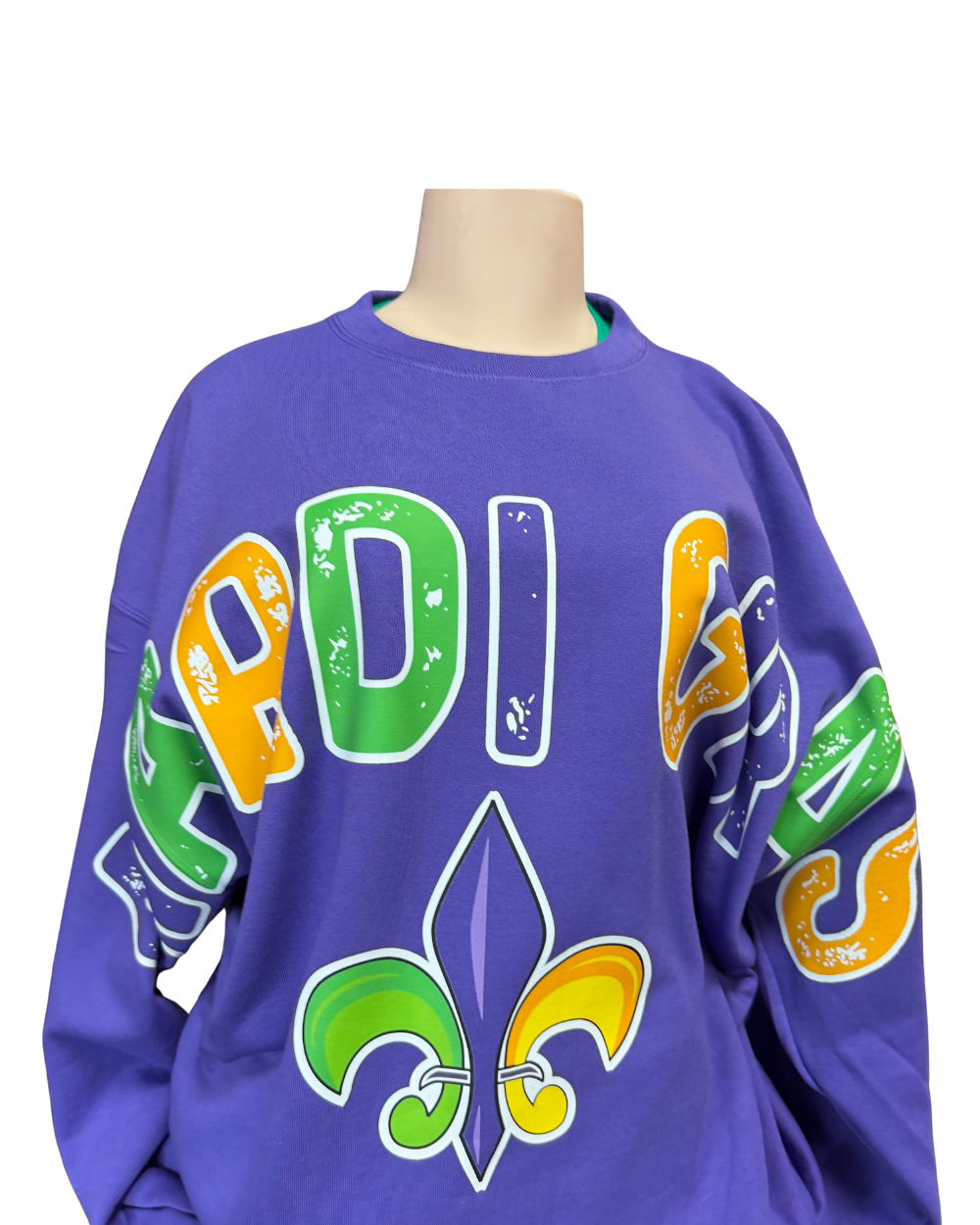 Sweatshirt-Mardi Gras Fleur De Lis  Oversized Sweatshirt