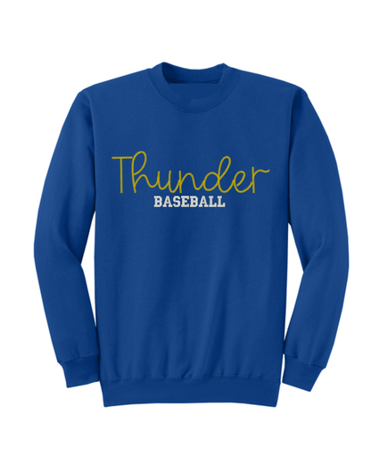 Thunder Baseball- Thunder Baseball Embroidered Stitchfont Crewneck