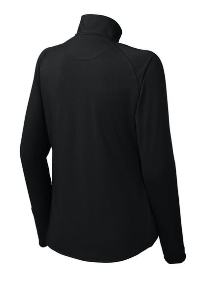 Heights Volleyball- Heights VB Ladies Stretch 1/4-Zip Pullover-Black