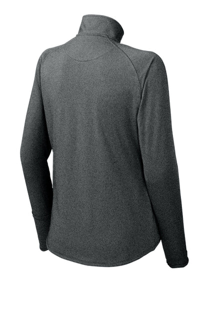 Heights Volleyball- Heights VB Ladies Stretch 1/4-Zip Pullover-Heather  Grey