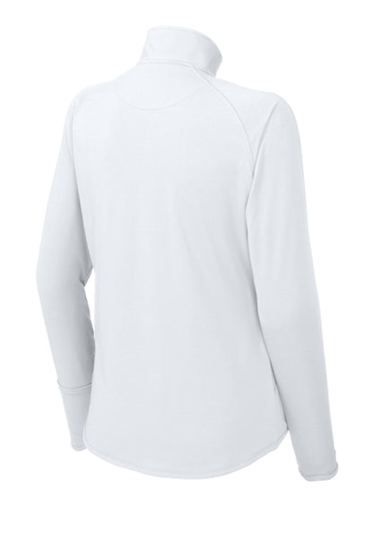 Heights Volleyball- Heights VB Ladies Stretch 1/4-Zip Pullover-White