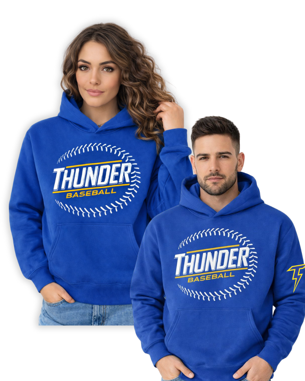 Thunder Baseball-Thunder Baseball  Cotton Blend Hoodie