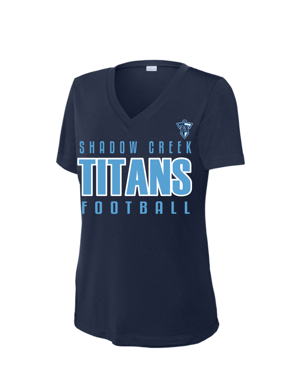 Shadow Creek Titans- Titans Football Ladies Short Sleeve VNeck Performance Tee