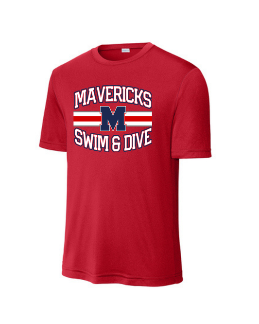 Manvel Swim & Dive-  Mavericks Swim Short Sleeve Performance Tee