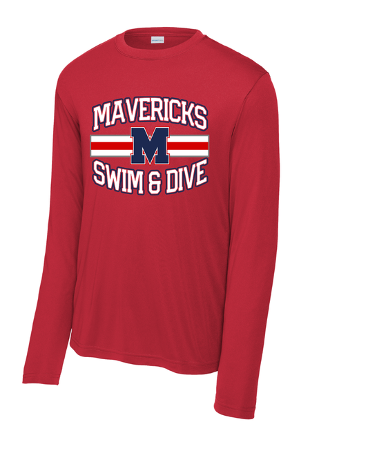 Manvel Swim & Dive- Mavericks Swim Long Sleeve Performance Tee